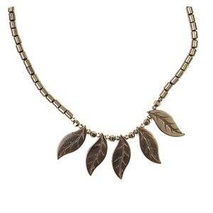 Hematite "Alaskan Black Gold" Leaf Necklace